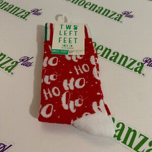 Ugly Christmas Socks Two Left Feet Ho Ho Ho Red White Mens Womens Small Feet